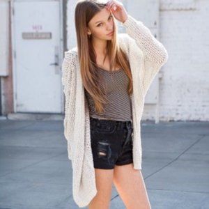 Brandy Melville Moselle Hood Knit Cardigan